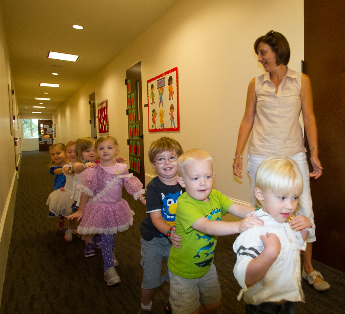 Preschool - walking in line